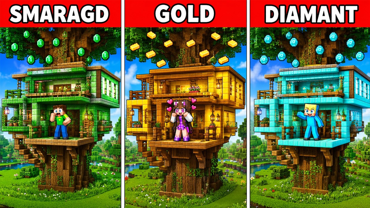 Ukri vs Billy vs Nelly: BAUMHAUS BATTLE in Minecraft!