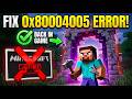 How to Fix Minecraft Error 0x80004005 | Launcher & Login Fix Guide