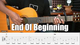 End Of Beginning - Djo - Fingerstyle Guitar Tutorial + TAB & Lyrics