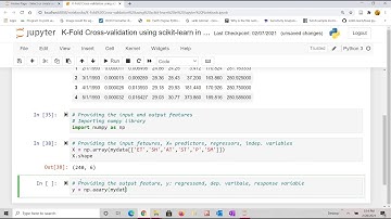 K Fold Cross validation using scikit learn in Jupyter Notebook