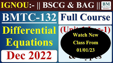 BMTC 132 :- Lecture-1 ( Plane and Solid Geometry ) || Differential Equations || IGNOU Exam 2022.