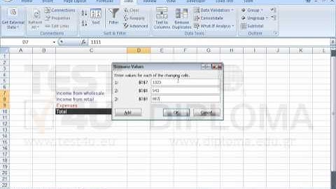 Create two scenarios using the following data. The changing cells will be D7:D9. The first one,...