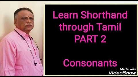 Learn Shorthand through Tamil PART 2 Consonants