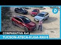 Comparativa SUV 4x4 al límite! SEAT Ateca, Ford Kuga, Toyota RAV4, Hyundai Tucson 2021 | Diariomotor