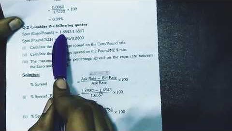 Spread , Spread % , Mid Rate, Bid Rate , Ask Rate Calculations TYBMS International Finance