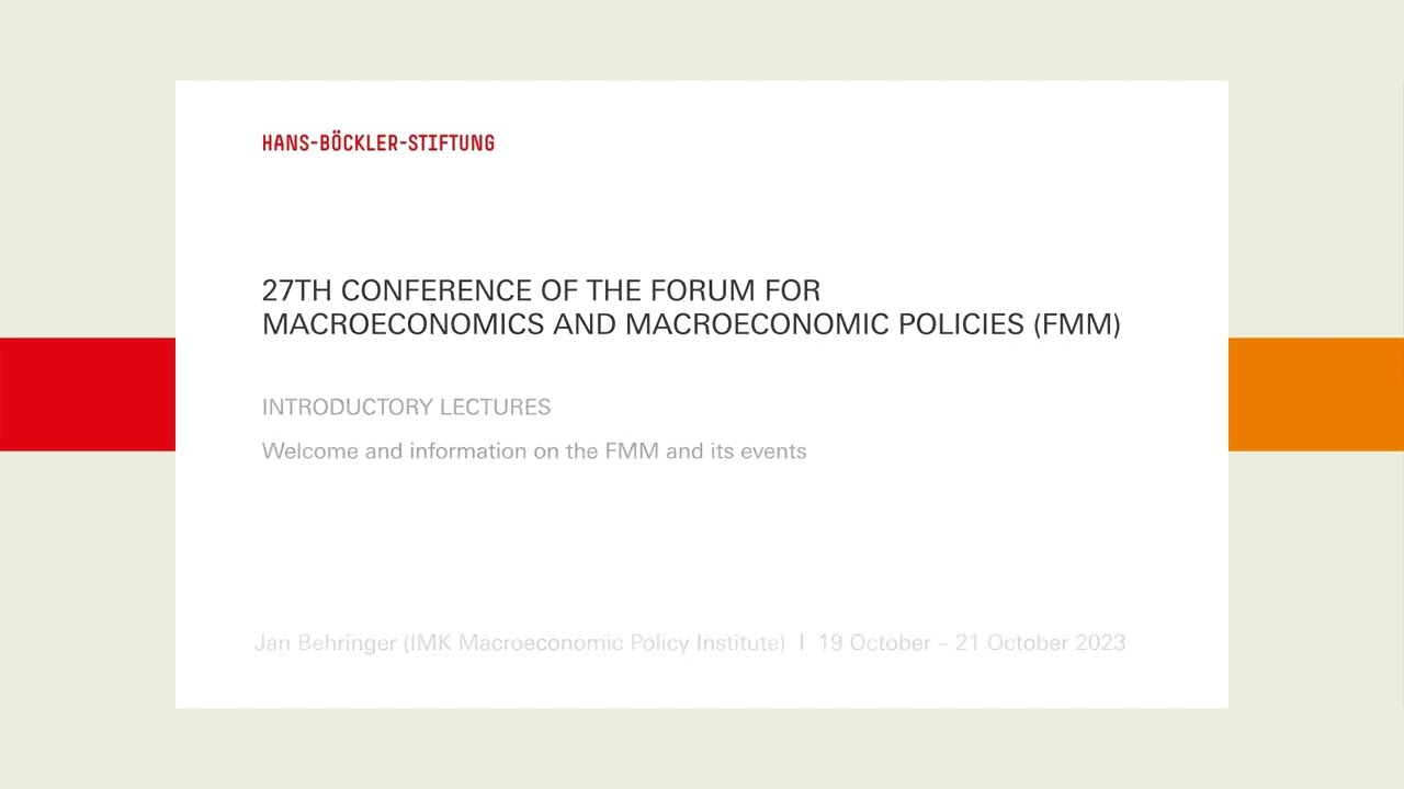 27 FMM Conference - Introductury Lectures - Jan Behringer Welcome