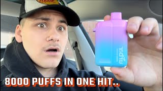 Blinker Addict Tries To Vape An 8000 Puff Disposable In One Puff.. |UrBar 8000