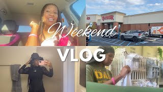 My Weekend Vlog (First time at a Funeral, Shopping, &amp; Baby Organizing/Cleaning)