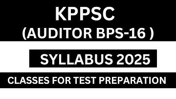 kppsc Auditor Syllabus || Auditor Kppsc Test Preparation#auditor #kppsc