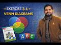 9th Ex 3.1 venn diagrams|#nbfmathsclass9 #fbisemathematics #fbise #exam #federalboardmaths