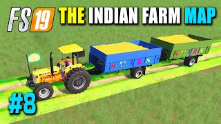 Harvesting & Selling Corn - FS19 INDIAN FARM MAP #8