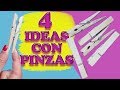 4 IDEAS DECORATIVAS UTILIZANDO PINZAS DE LA ROPA - IDEAS EN 6 MINUTOS