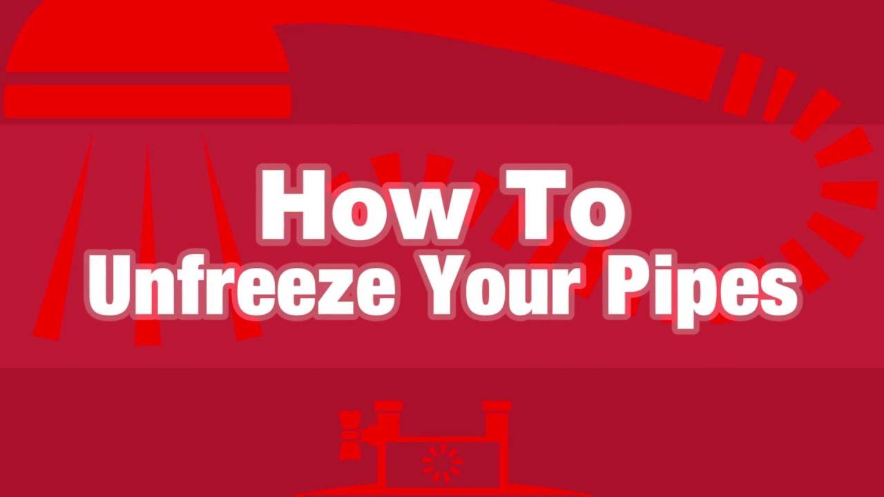 How To Unfreeze Your Pipes - YouTube