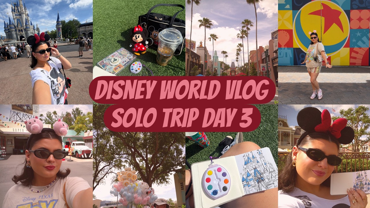 DISNEY WORLD VLOG!!! Solo Trip Day 3, Painting at Magic Kingdom, Hollywood Studios & Travel Day Home