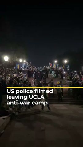 US police filmed leaving UCLA anti-war camp | AJ #shorts