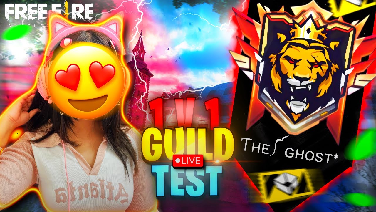 Live 🔴 Free Fire 🔥 I'd check reaction😲 MOBILE GAME PLAY Guild test 1vs2custom