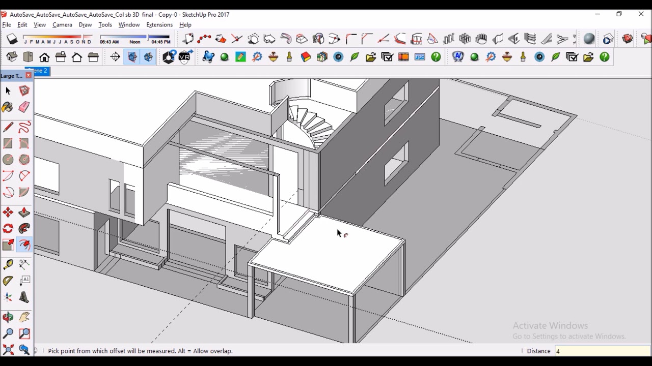 How ti Create perapet wall in sketchup 3d house modling Part 8 in Urdu and Hindi