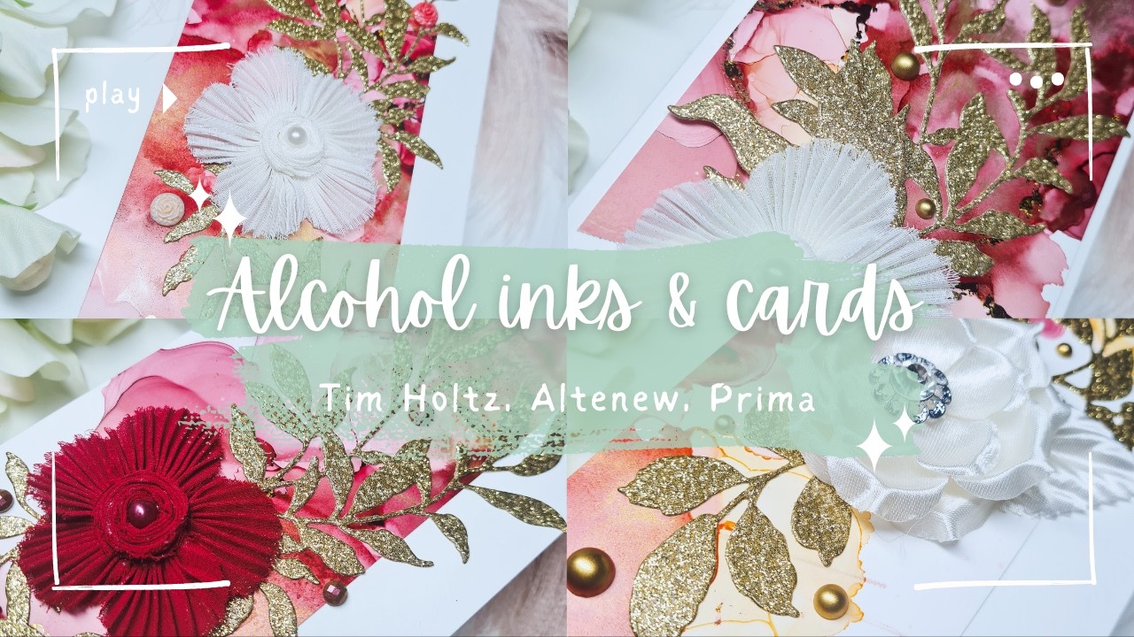Alcohol inks and cards Slimline - YouTube