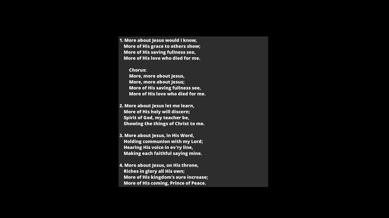 GHS 216 - More About Jesus Would I Know