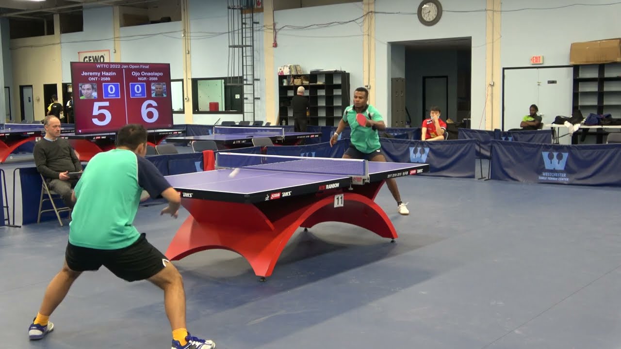 Westchester Table Tennis Center - January 2022 Open Singles Final - Jeremy Hazin vs Ojo Onaolapo