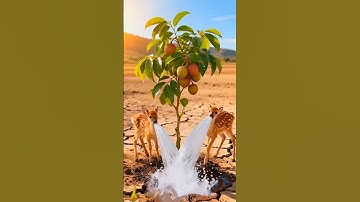 The deer saved the litchi tree from drying up by seeing water 😭 #ai #tree #save #plants #water#short