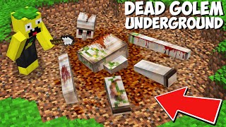 I digging DIRT AND FOUND OLD DEAD GOLEM UNDERGROUND in Minecraft ! SCARY GOLEM !