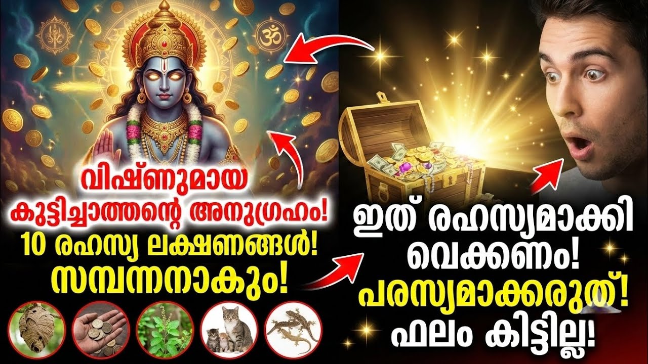 🛑 ഈ 10 ലക്ഷണങ്ങൾ കണ്ടാൽ നിങ്ങൾ കോടീശ്വരനാകും! 😱 10 Secret Signs You Are Going To Be Rich| Vishnumaya