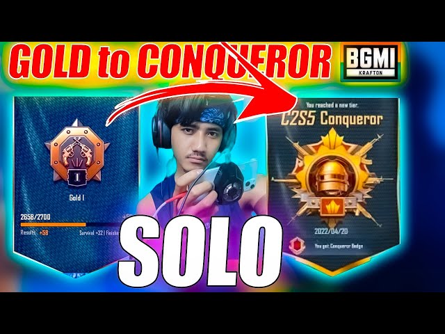 BGMI - Gold to Conqueror |in 10 Days (Late Rank Push) class=