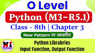 Class 8: Python Programming(M3-R5.1) O Level | python full course in Hindi for Free