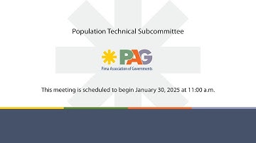 Population Technical Subcommittee (PopTech) Meeting - Jan 30, 2025 11:00 a.m.
