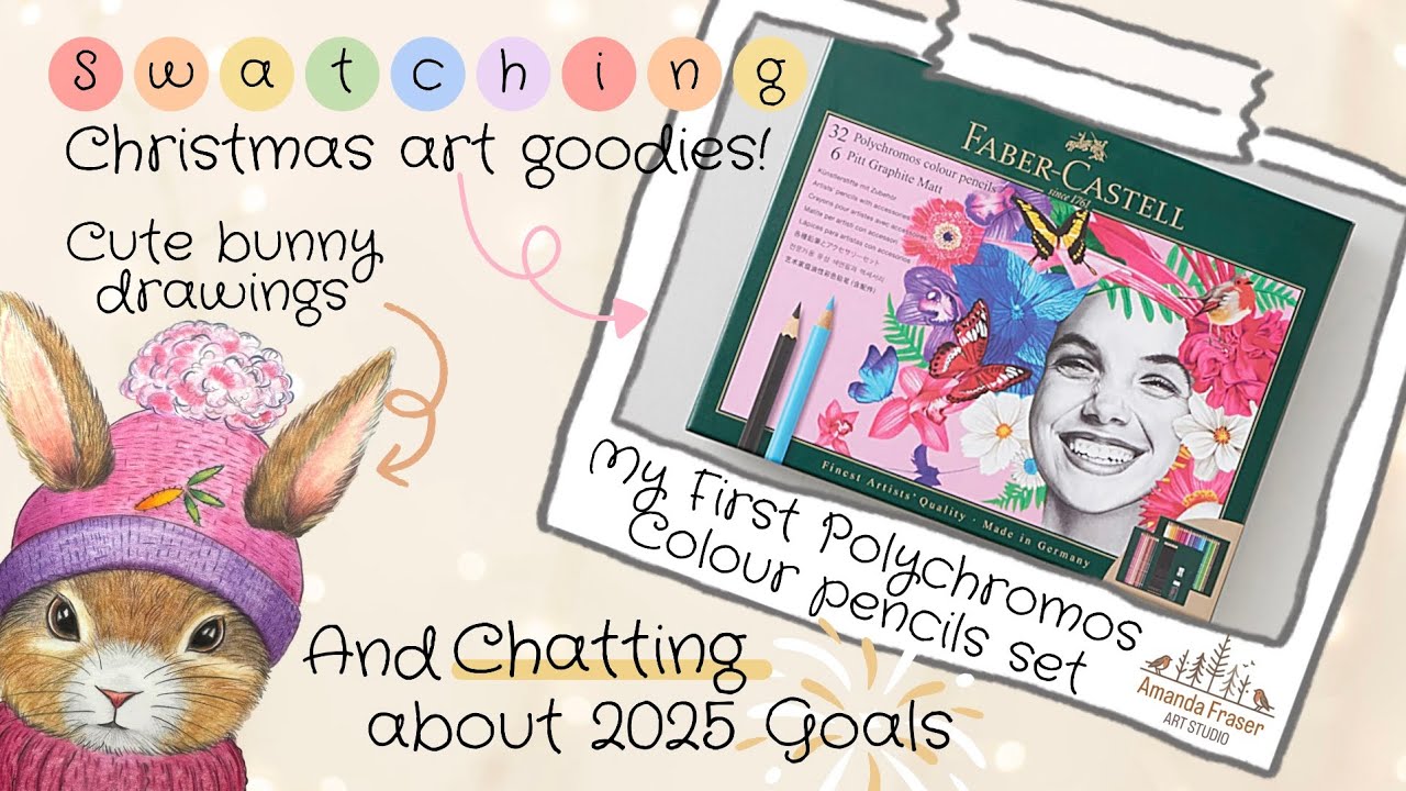 My 1st Faber-Castell Polychromos colour pencil set, chatting about 2025 Goals and YouTube plans🎨👩🏻‍🎨