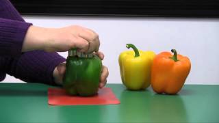 Coring a bell pepper