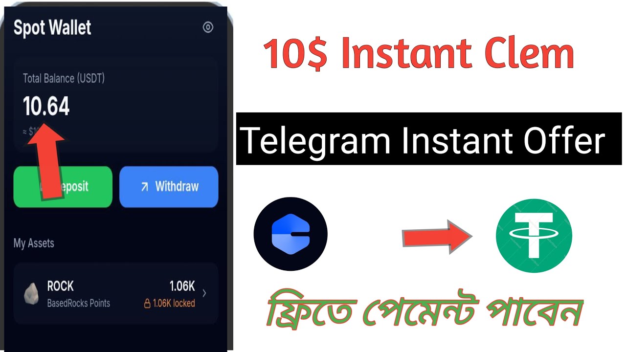 Instant 10$ Payment Telegram bot Instant Withdrawal offer !! Free Crypto loot offer today video