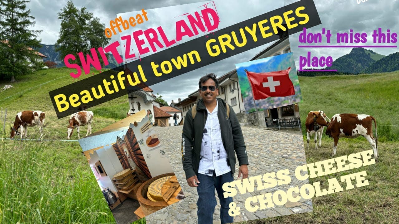Switzerland village fairytale town of Gruyerescheese factory tour