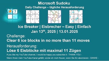 Sudoku Daily Challenges | Ice Breaker – Easy | Jan 13th, 2025