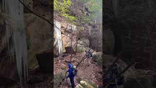 Icicles in White Oak Hollow #hiking #ice #icicles @GoneFeralWithSquidly