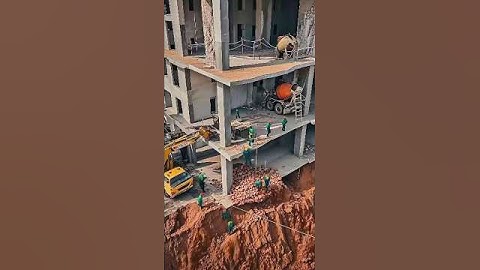 Building Collapse Caught on Camera 😱 Excavator Digs Too Close!