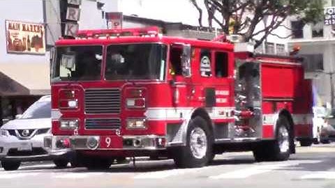 LAFD Engine 9 (reserve) Responding (Airhorn)