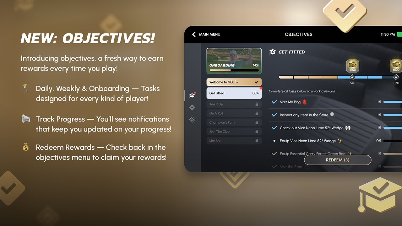 Golf Code Earn Credits Through Gameplay! GOLF+ Introduces Objectives - YouTube