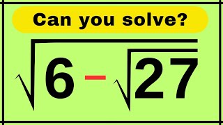 Japanese| A Very Interesting Square Root Algebra Problem| can you solve this?
