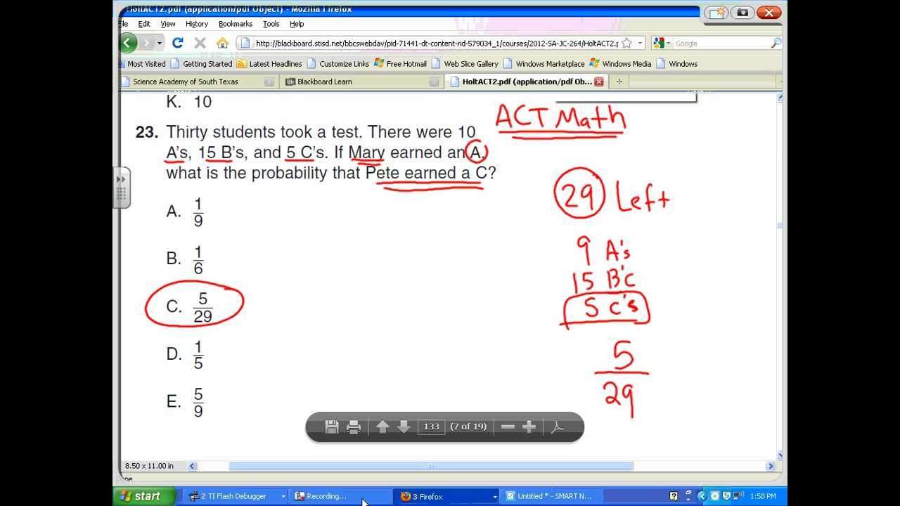 ACT Math: Probability - YouTube