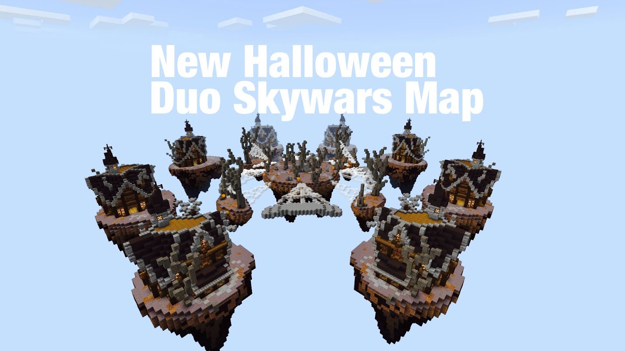 Minecraft Skywars | New Halloween Duo Map On CubeCraft Bedrock Edition ...