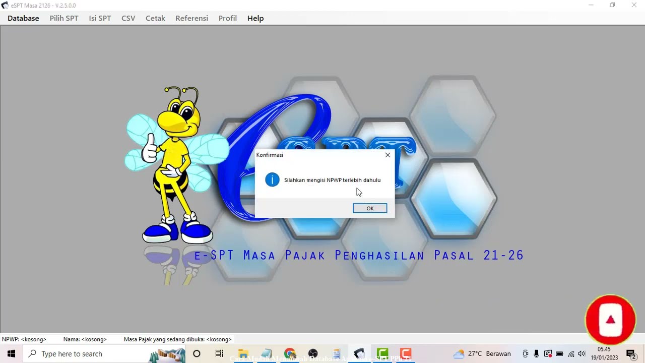 Cara Mudah Menambah Database Aplikasi e SPT PPh 21
