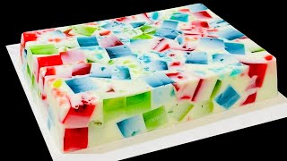 Broken Glass Jelly Pudding | Easy No Bake Jelly Dessert