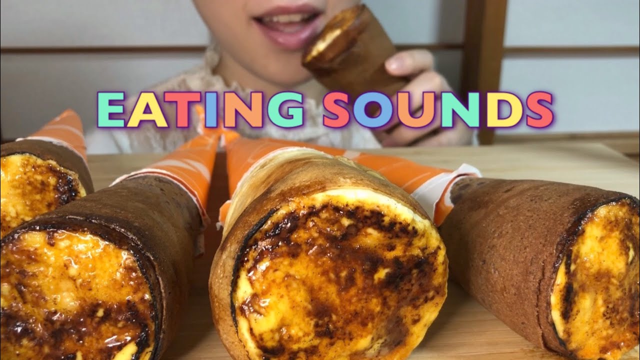 《Eating sounds/No talking》クレープブリュレ!Japanese crepe creme brulee!
