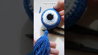 Handmade Evil Eye Keyring Tutorial for Beginners 🧿#crochet #knitting #handmade #trending #shorts #yt
