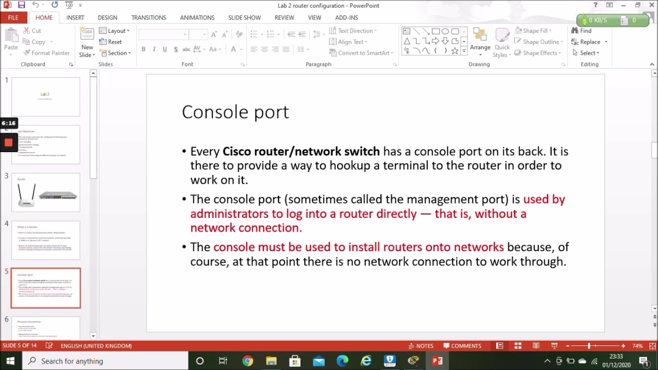 com network lab 2 part 1 Router configuration theory - YouTube