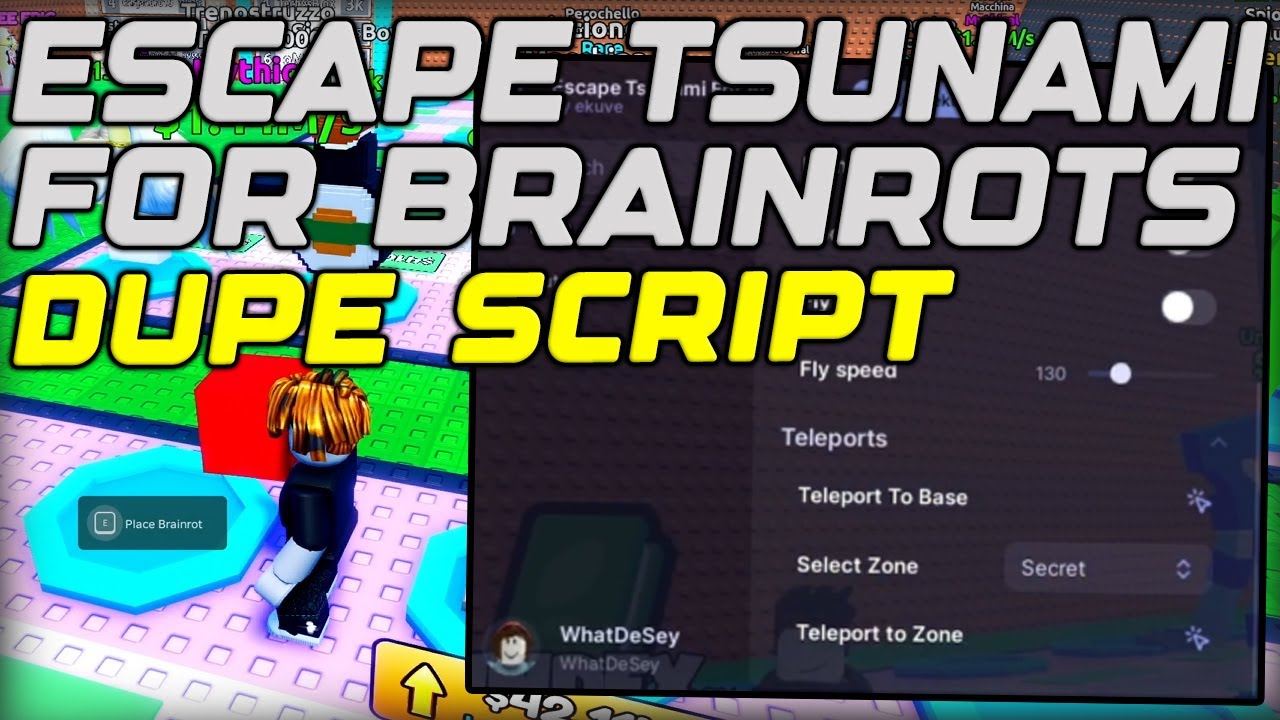 [💵INF] Escape Tsunami For Brainrots Script Gui Auto Farm, Dupe & MORE - Roblox 2026