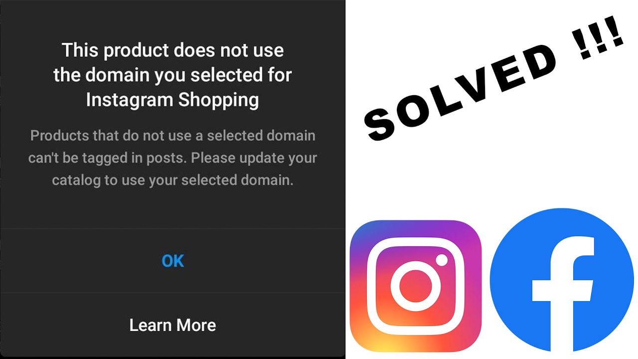 This product does not use the domain you selected for Instagram shopping | SOLVED 2021