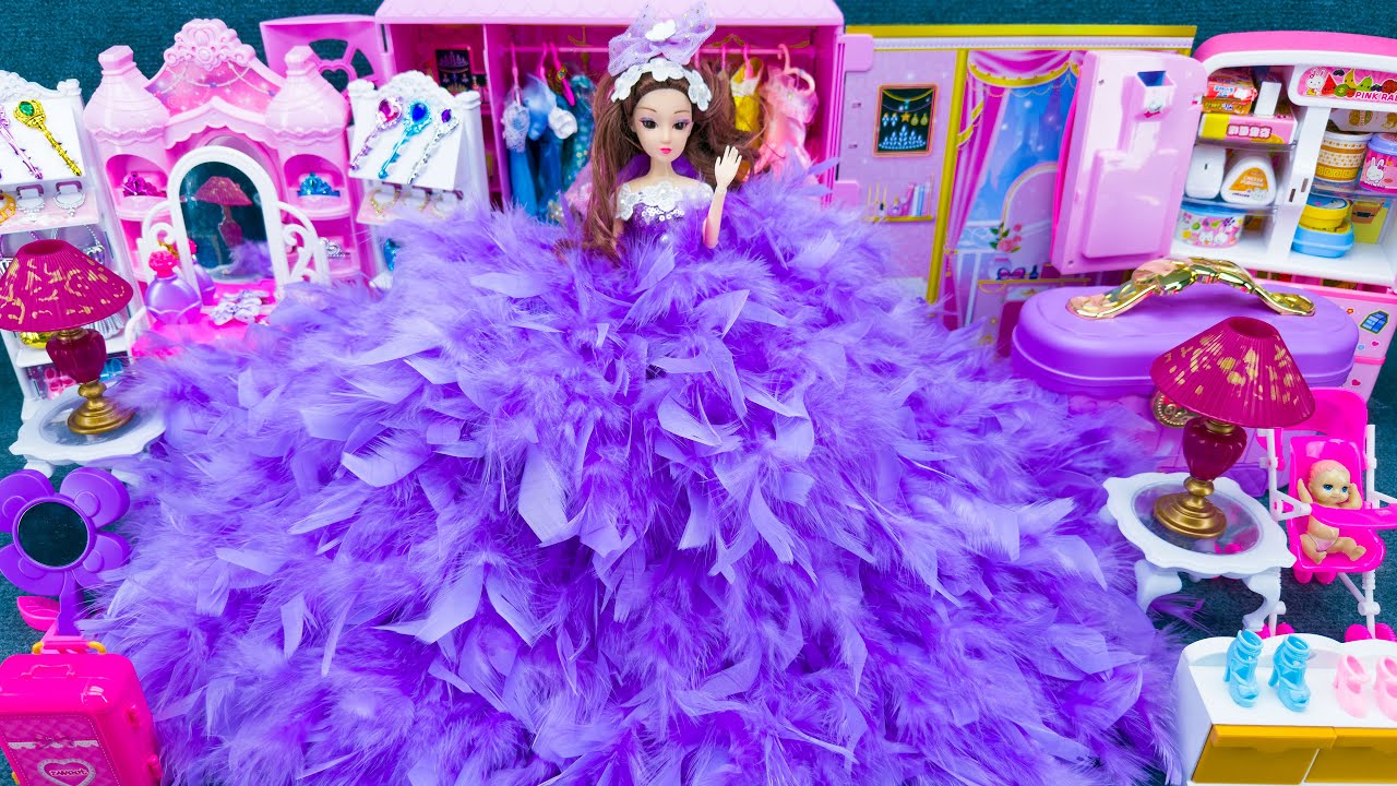 22 Minutes Satisfying Unboxing Super Royal Barbie Princess Bedroom Dress Up Playset Review Toys ASMR